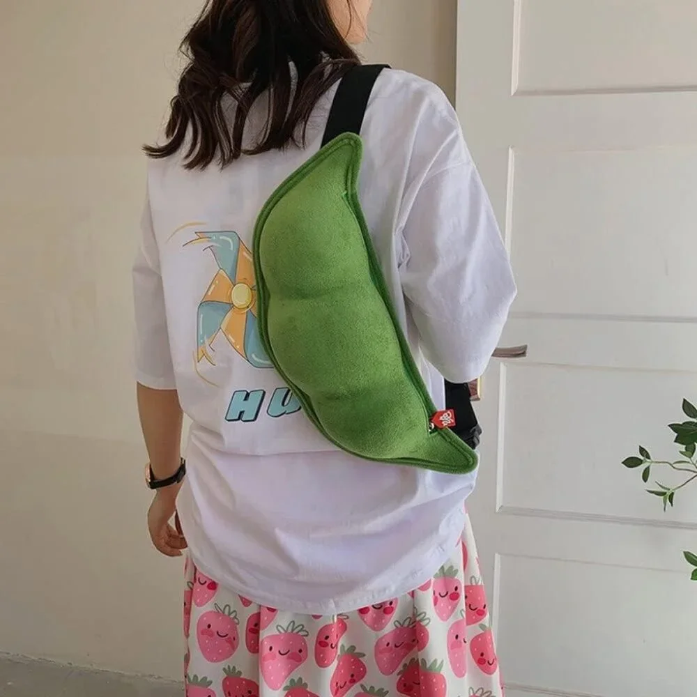 Small Crossbody Bag Funny Pea Shaped Shoulder Bag Lightweight Chest Bag Cute - Picture 7 of 8